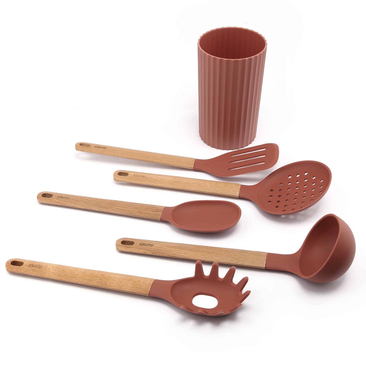سيت ادوات ملاعق الطبخ مع حامله - S/5 KITCHEN UTENSILS WITH STAND 