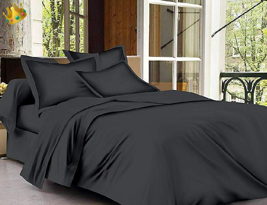 livingcreation 300 TC 100% Cotton Satin Stripes King Bed Sheet - Premium Hotel Bedsheet and 2 Pillow Covers Set for Hotels, Guest House & B&B