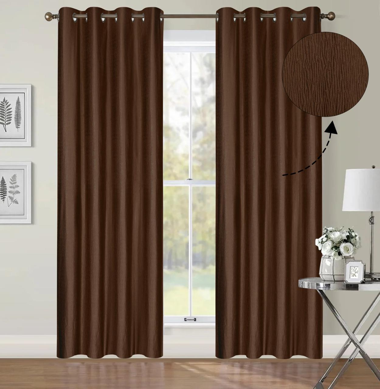 Premium Hero Textured Polyester Curtains – Pack of 2 | Soft Fabric, Eyelet Design, Light Filtering