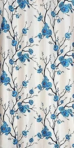 livingcreation Floral Printed Eyelet Polyester Curtains for Living Room & Bedroom | Set of 3 (2 Floral + 1 Plain)