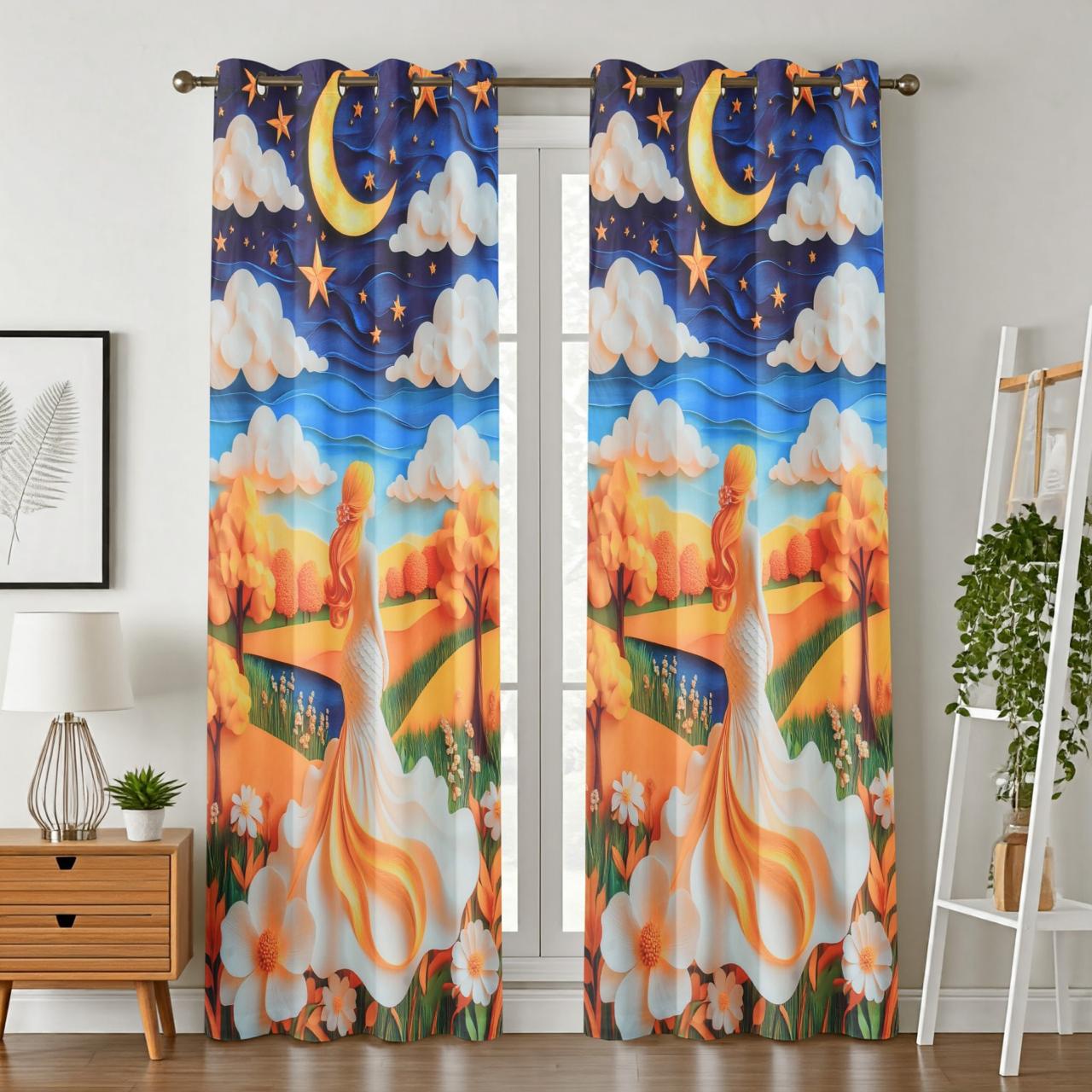 7D Digital Print Kids Room Polyester Curtains – Premium HD Cartoon Design (Pack of 2)