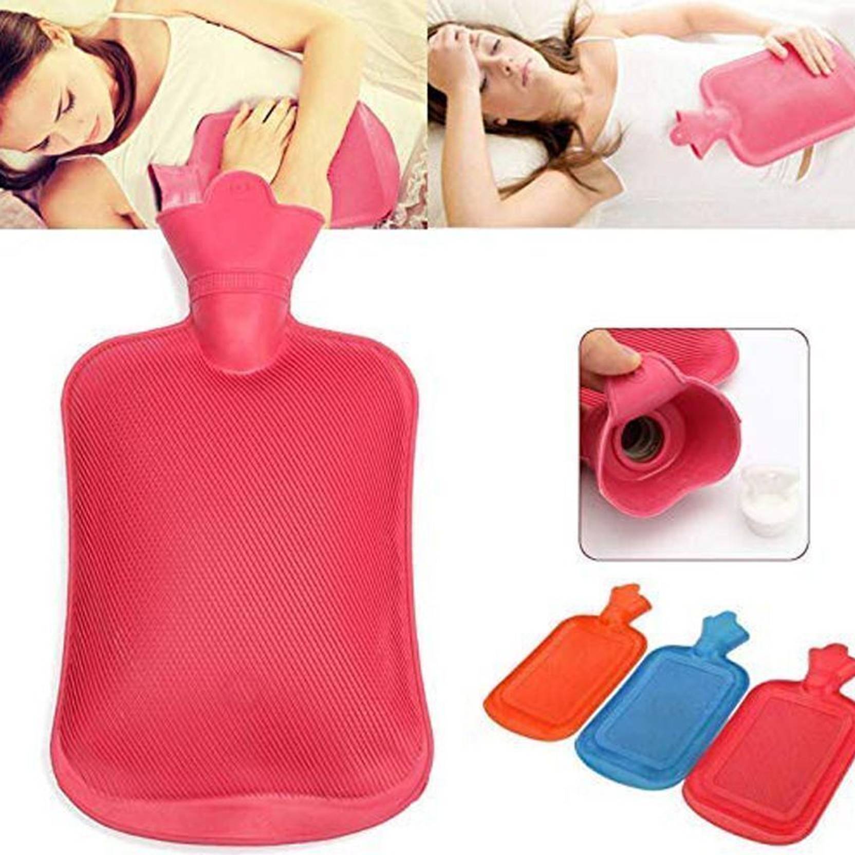 livingcreation Premium Rubber Hot Water Bag for Pain Relief – Leak-Proof Design, 1750 ml Capacity