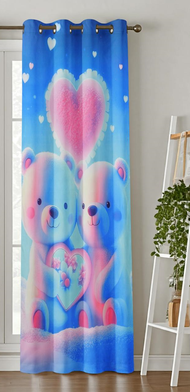 7D Digital Print Kids Room Polyester Curtains – Premium HD Cartoon Design (Pack of 1)