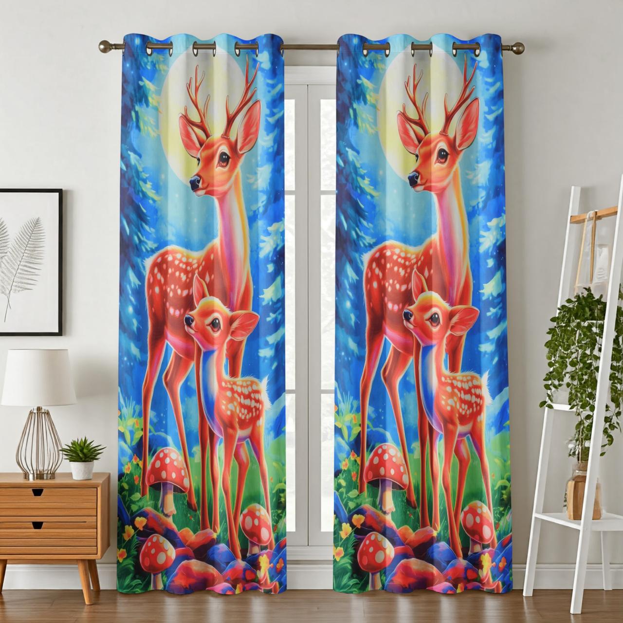 7D Digital Print Kids Room Polyester Curtains – Premium HD Cartoon Design (Pack of 2)