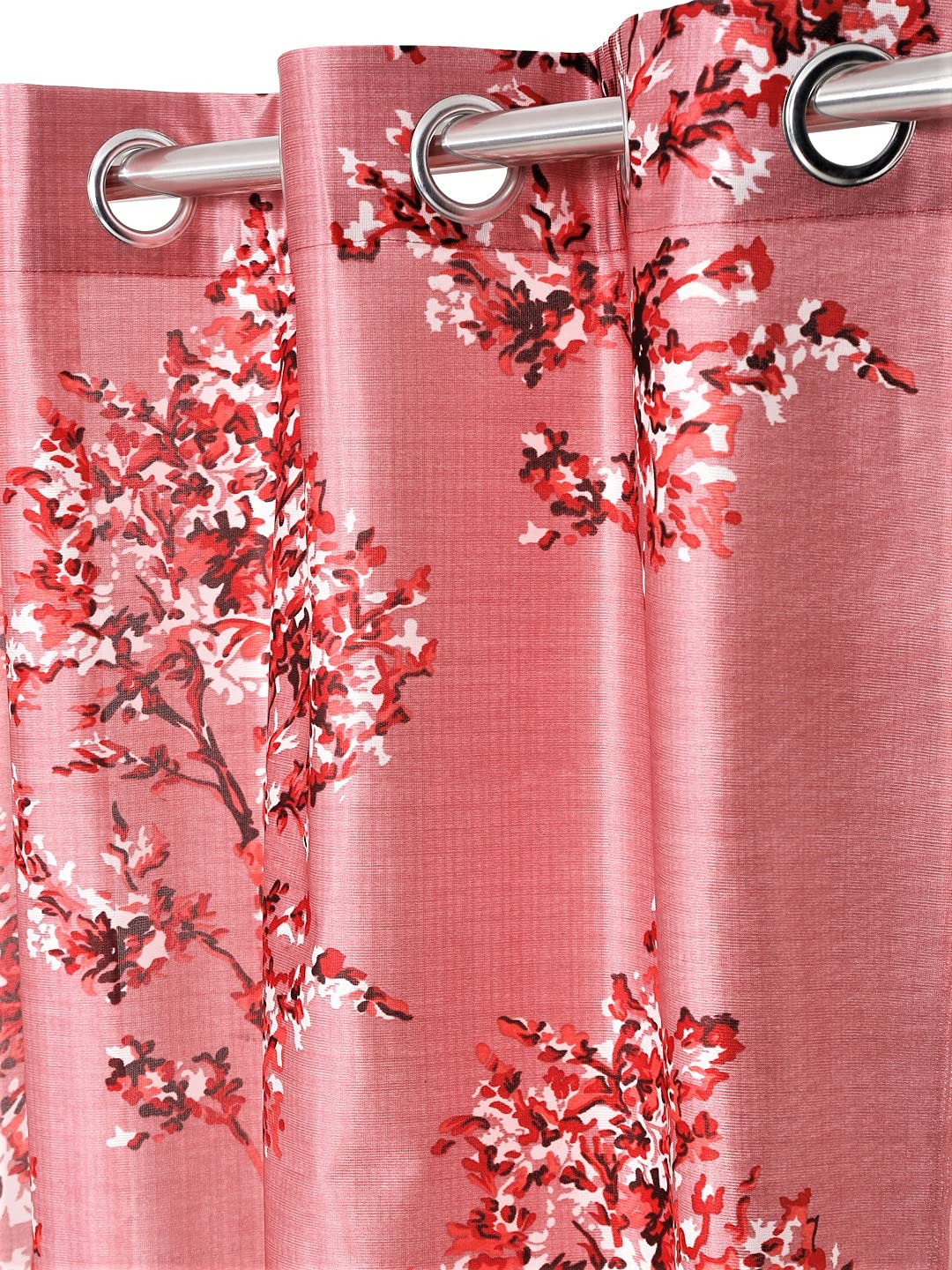 livingcreation Floral Printed Eyelet Polyester Curtains for Living Room & Bedroom | Set of 2  for Door/Window/Long Door