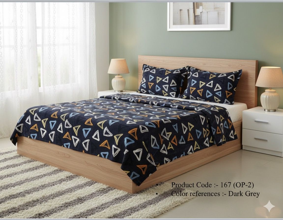 Premium King Size Warm Flannel Bedsheet Set | Soft & Cozy Winter Bed Sheet with 2 Pillow Covers | 90x100 Inches