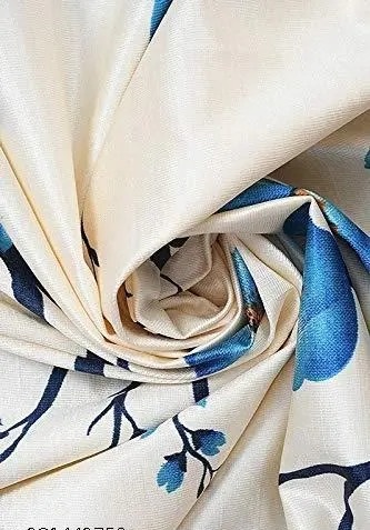 livingcreation Floral Printed Eyelet Polyester Curtains for Living Room & Bedroom | Set of 3 (2 Floral + 1 Plain)