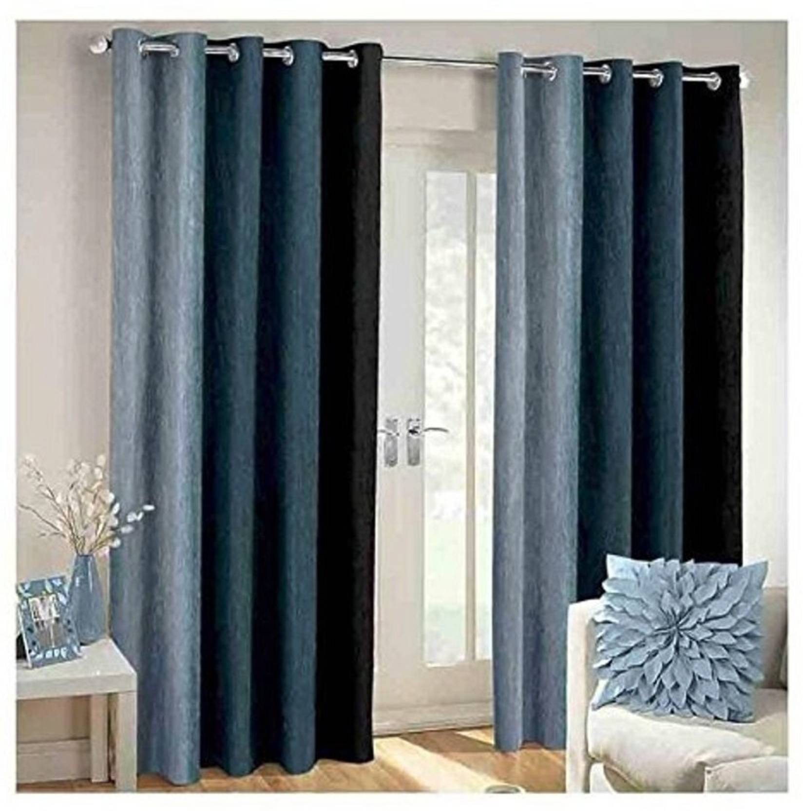livingcreation Multishaded Room Darkening Polyester Eyelet Curtains for Living Room & Bedroom Pack of 2