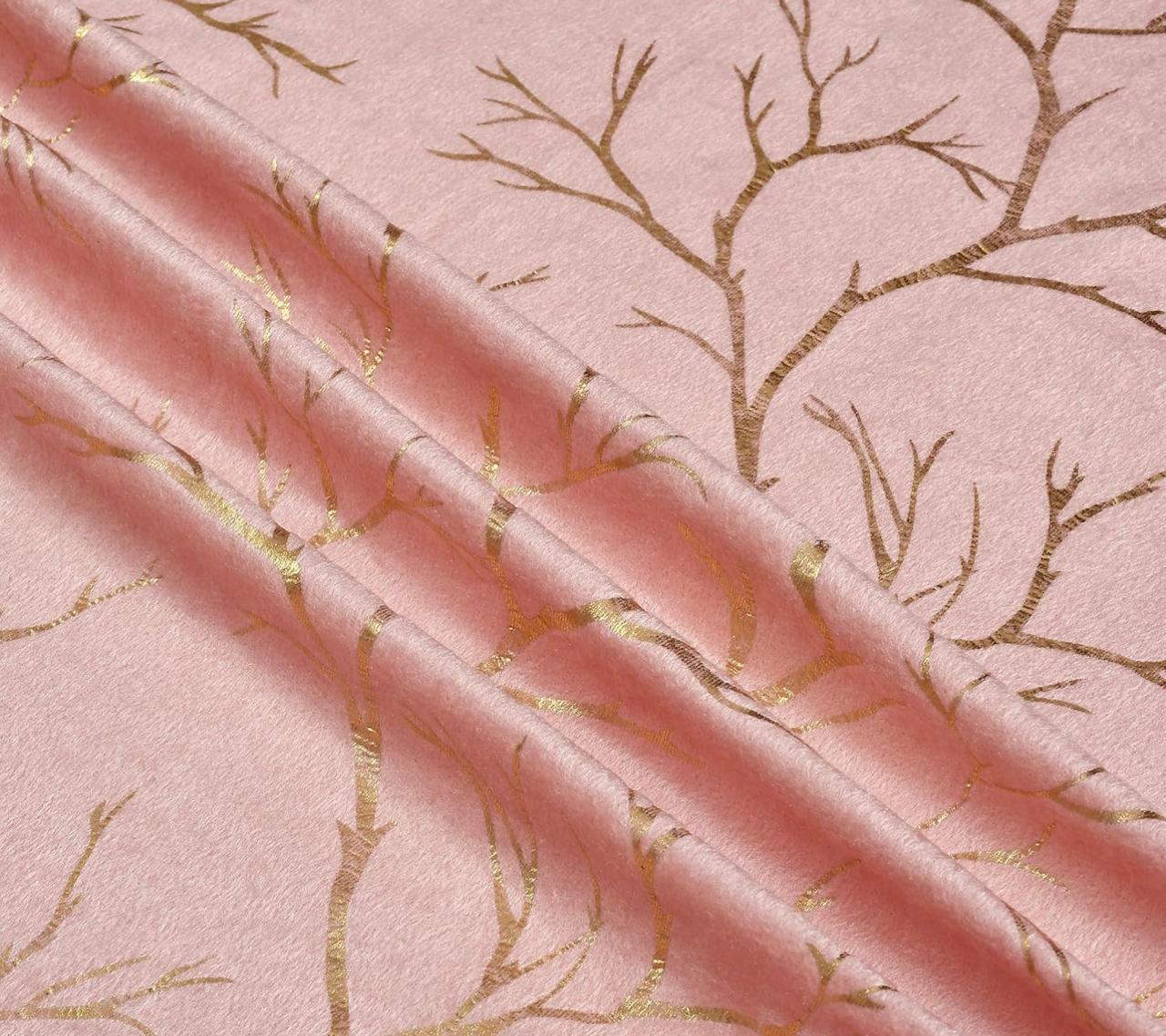 livingcreation Heavy Velvet Fabric Luxury Looks Room Darkening Floral Designer Curtains Pack of 2