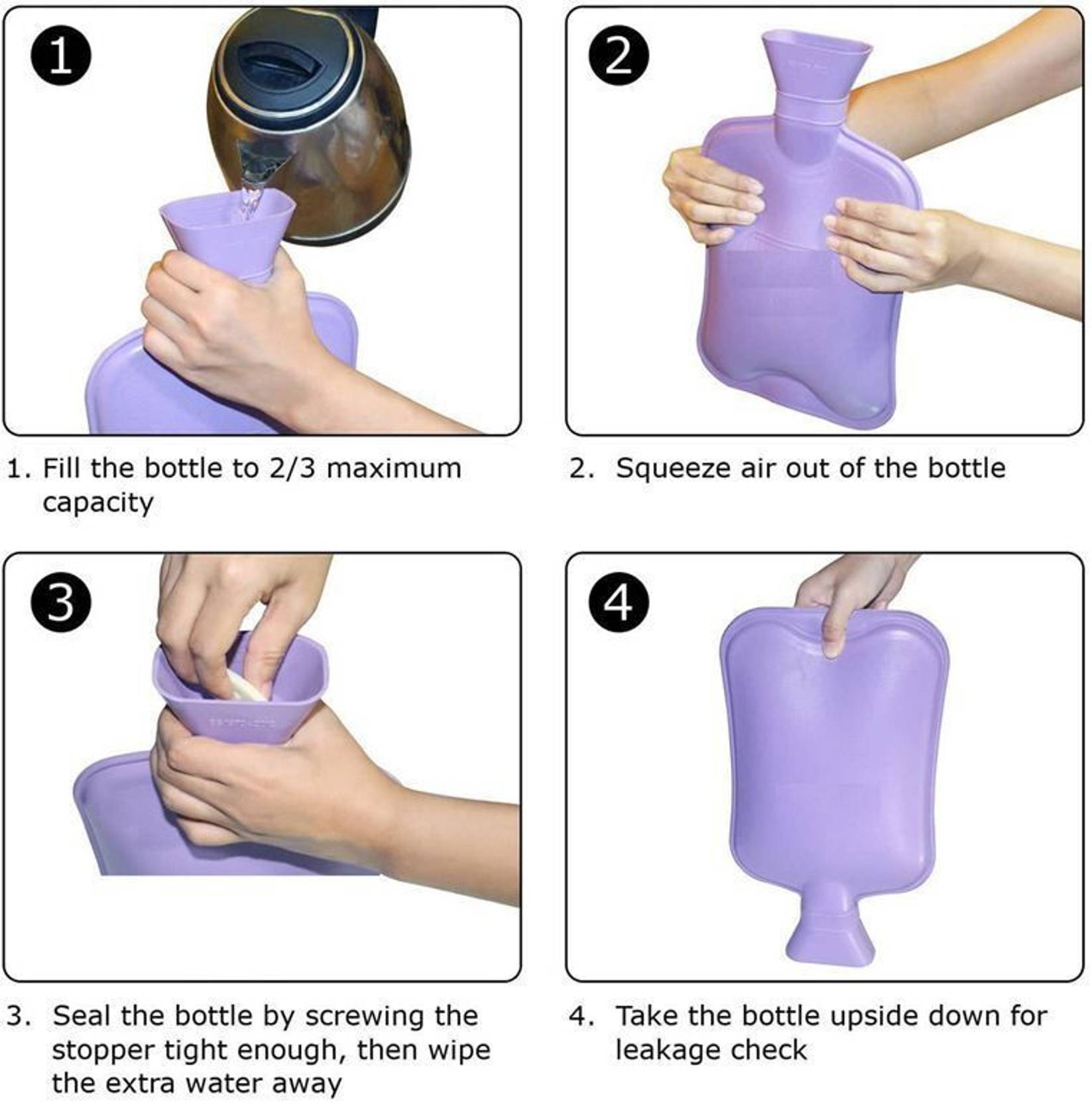 livingcreation Premium Rubber Hot Water Bag for Pain Relief – Leak-Proof Design, 1750 ml Capacity