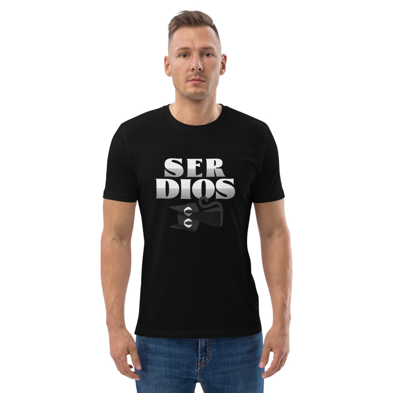 SER DIOS – Gato Invertido | Camiseta orgánica unisex negra