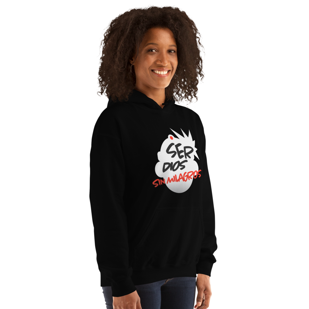 SER DIOS – SIN MILAGROS | Sudadera con capucha unisex negra
