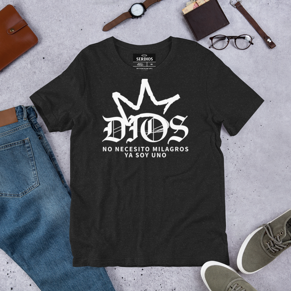 DIOS – NO NECESITO MILAGROS YA SOY UNO | Camiseta negra unisex premium
