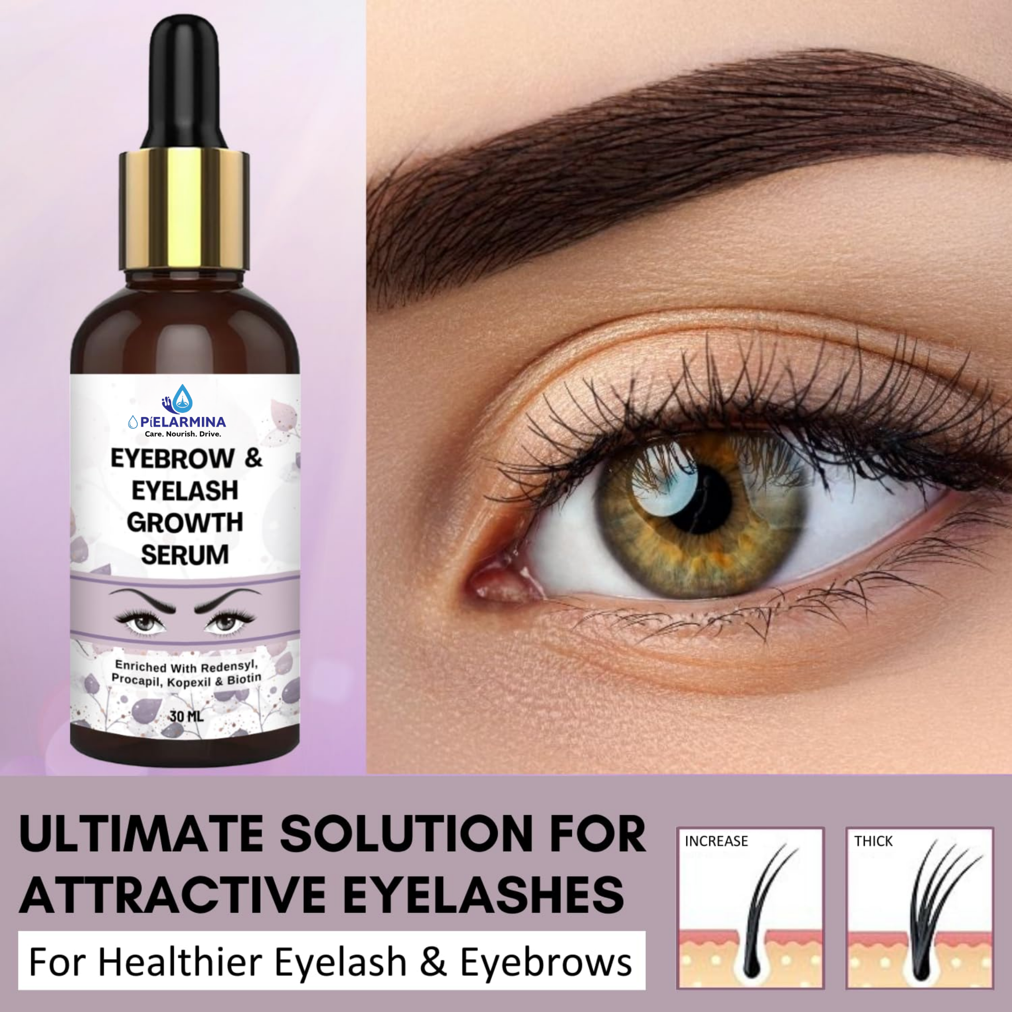 PÍELARMINA EyeBrow & EyeLash Growth Serum 30 ml (Pack of 1)