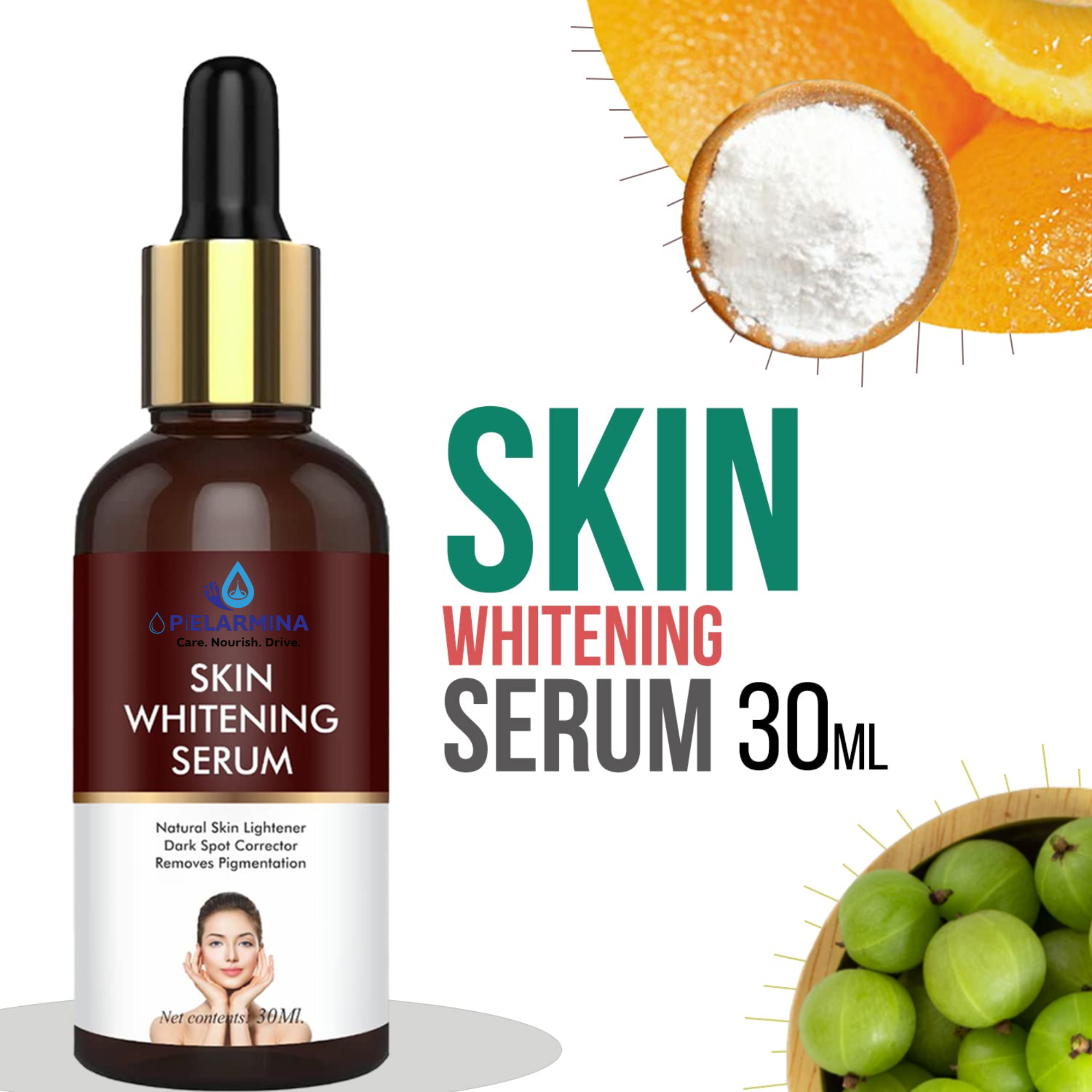 PÍELARMINA Face Serum Vitamin C For Glowing Skin With Hylauronic Acid, Skin & Face Whitening and Brightening Serum For Pigmentation and Dark Spot For Women & Men 30 ml (Pack of 1)