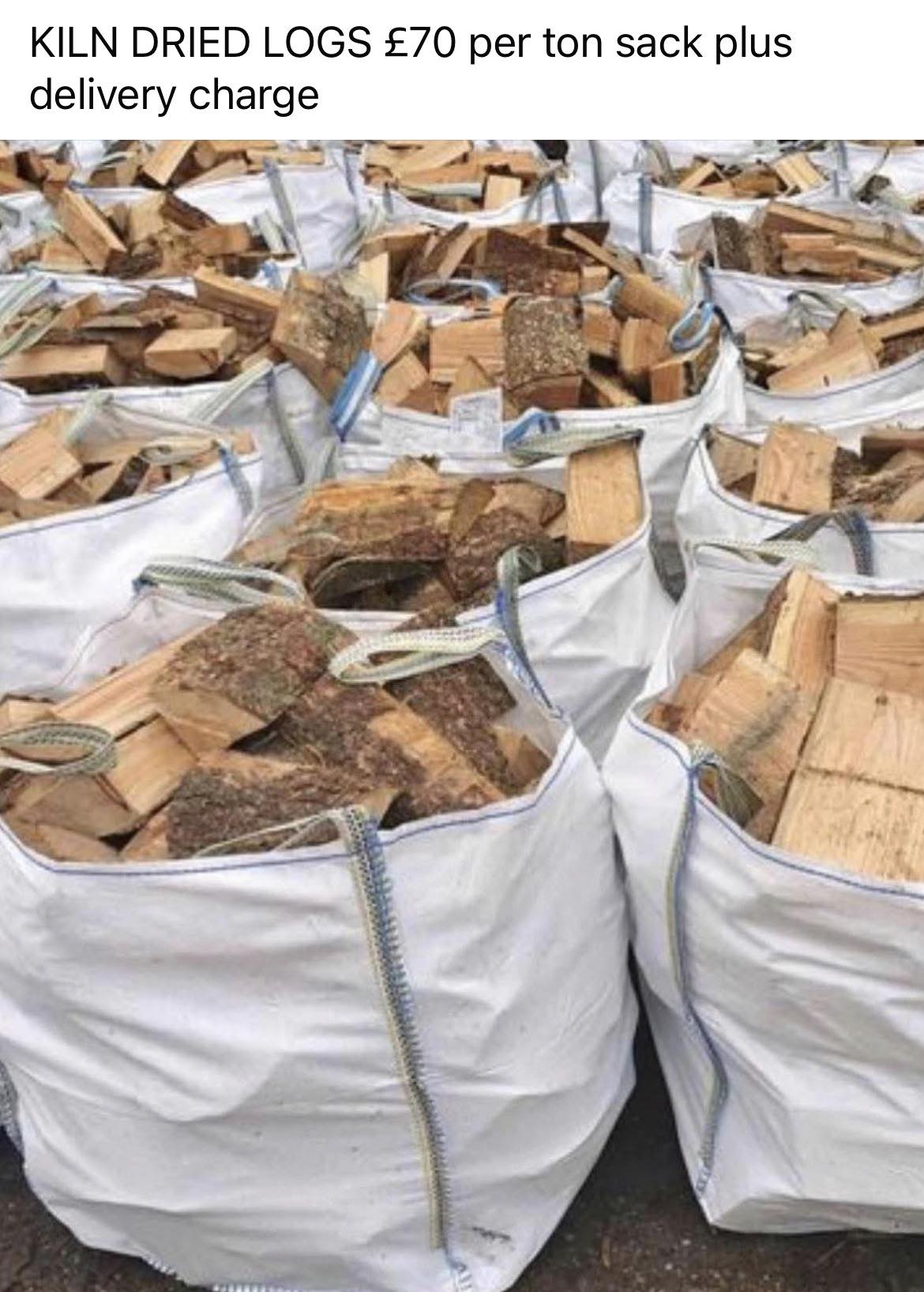 KILN DRIED Logs  £70 per ton sack 