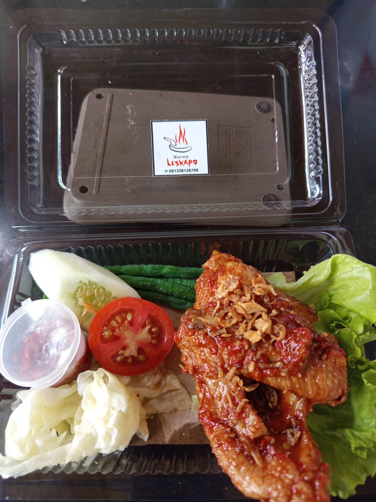 Ayam Bakar Kampung + Lalapan ( 1/4 ekor, Paha )