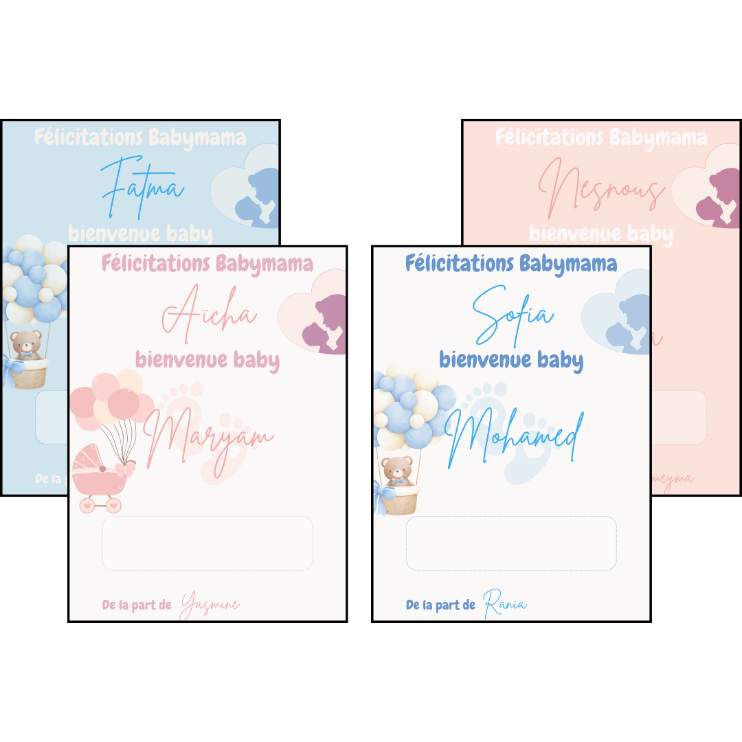 Carte porte-argent Naissance - personnalisable