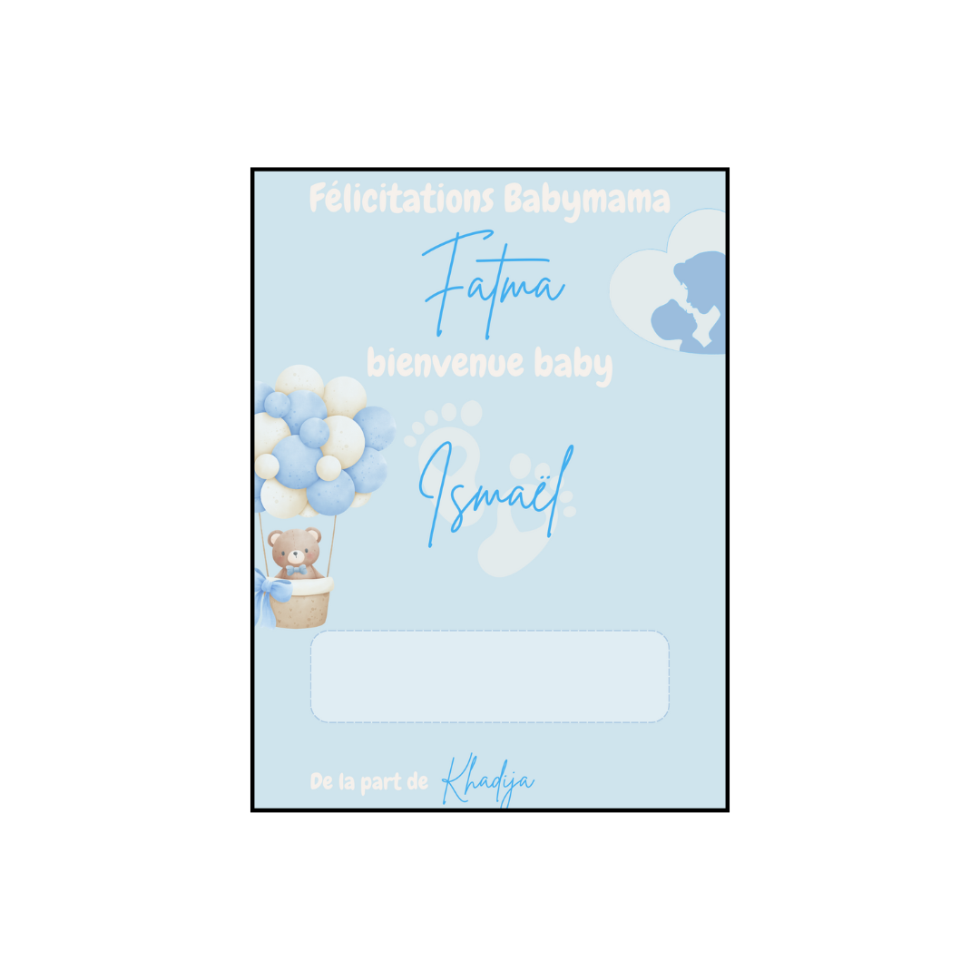 Carte porte-argent Naissance - personnalisable