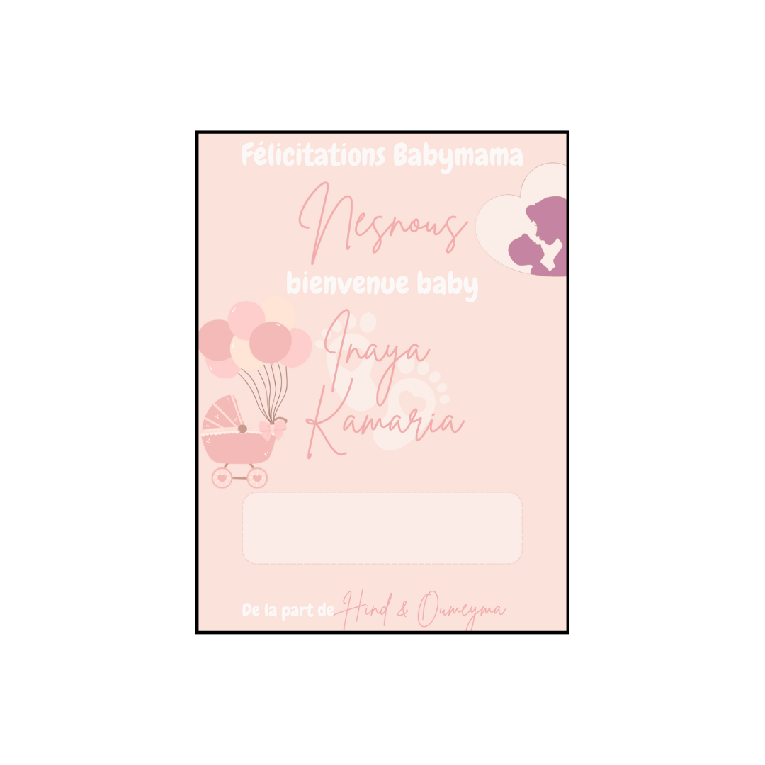 Carte porte-argent Naissance - personnalisable