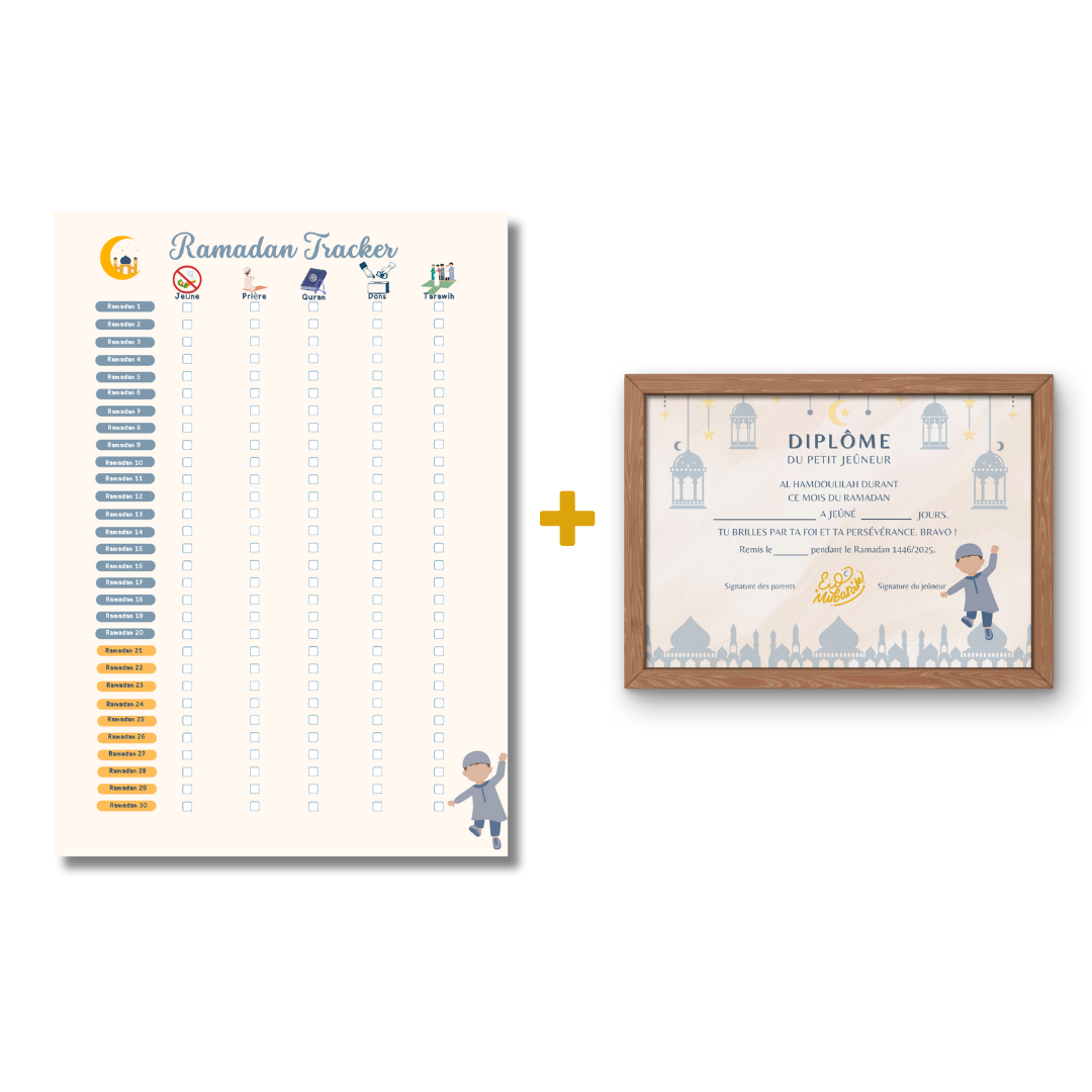  Fiche Tracker Ramadan & Diplôme du Jeûneur