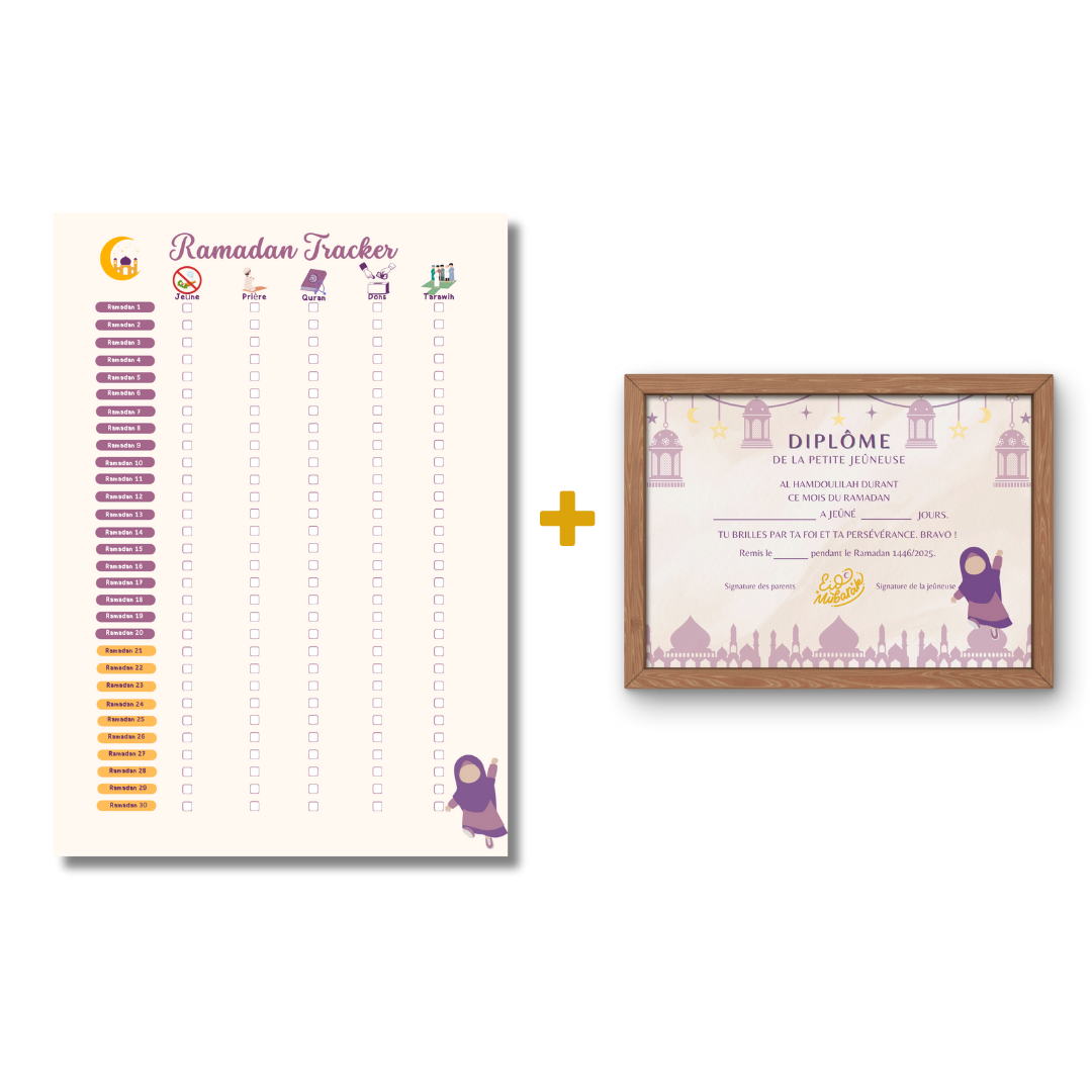 Fiche Tracker Ramadan & Diplôme de la Jeûneuse