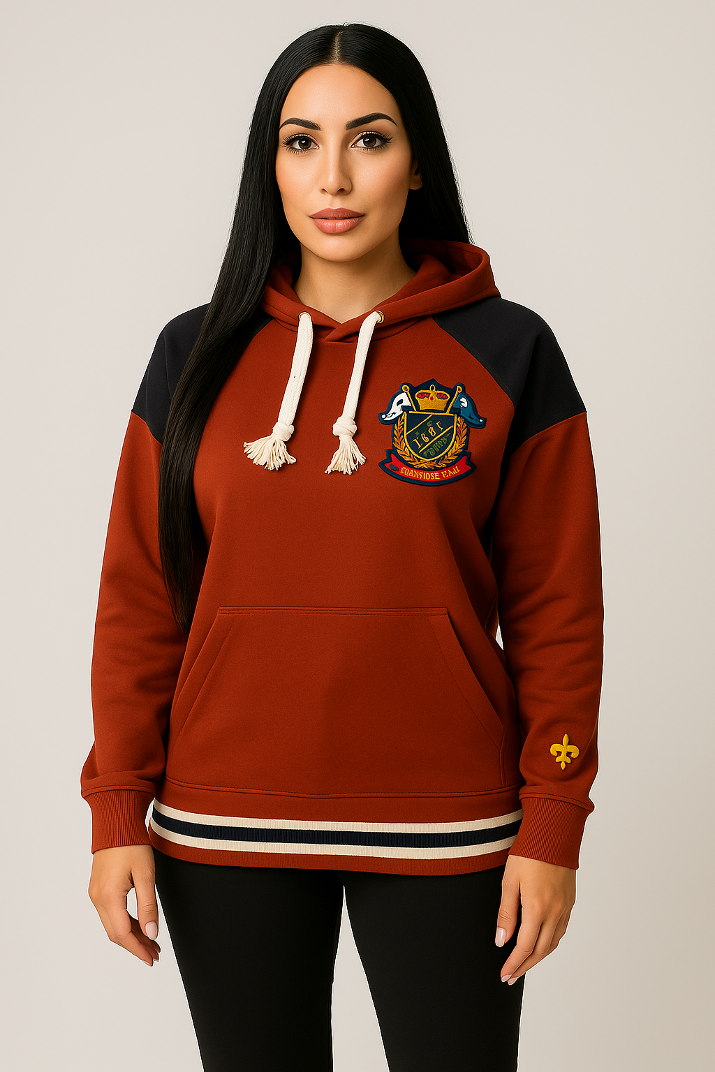 Rust Colored Honor Crest Hoodie