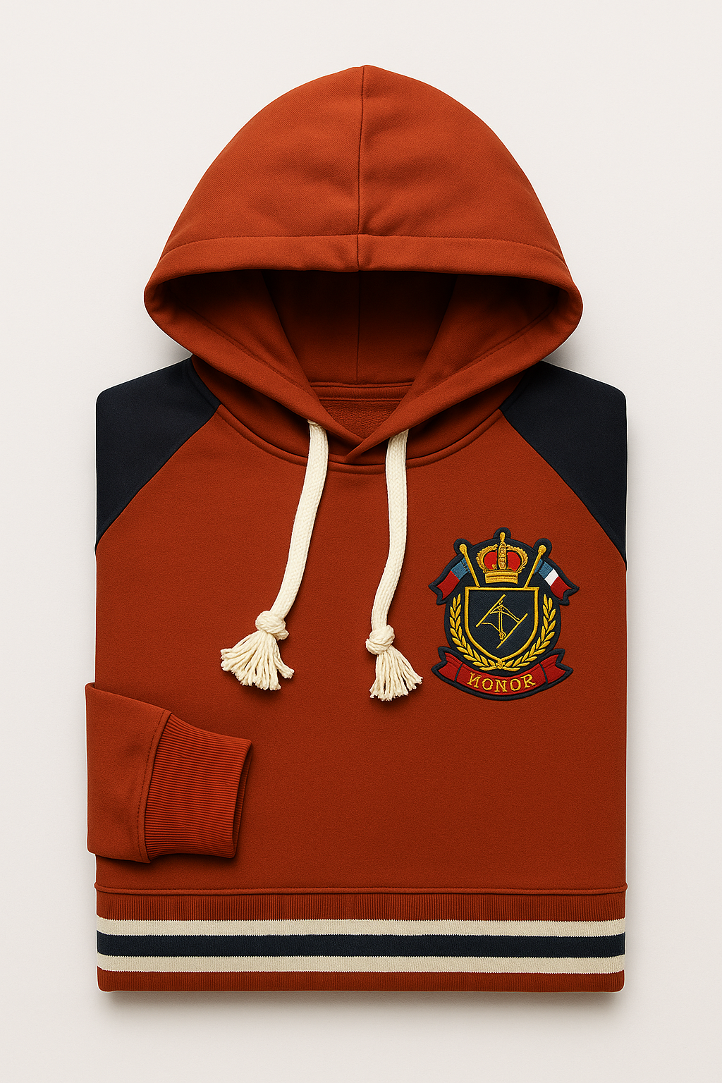 Суитшърт с качулка Honor Crest в цвят керемида