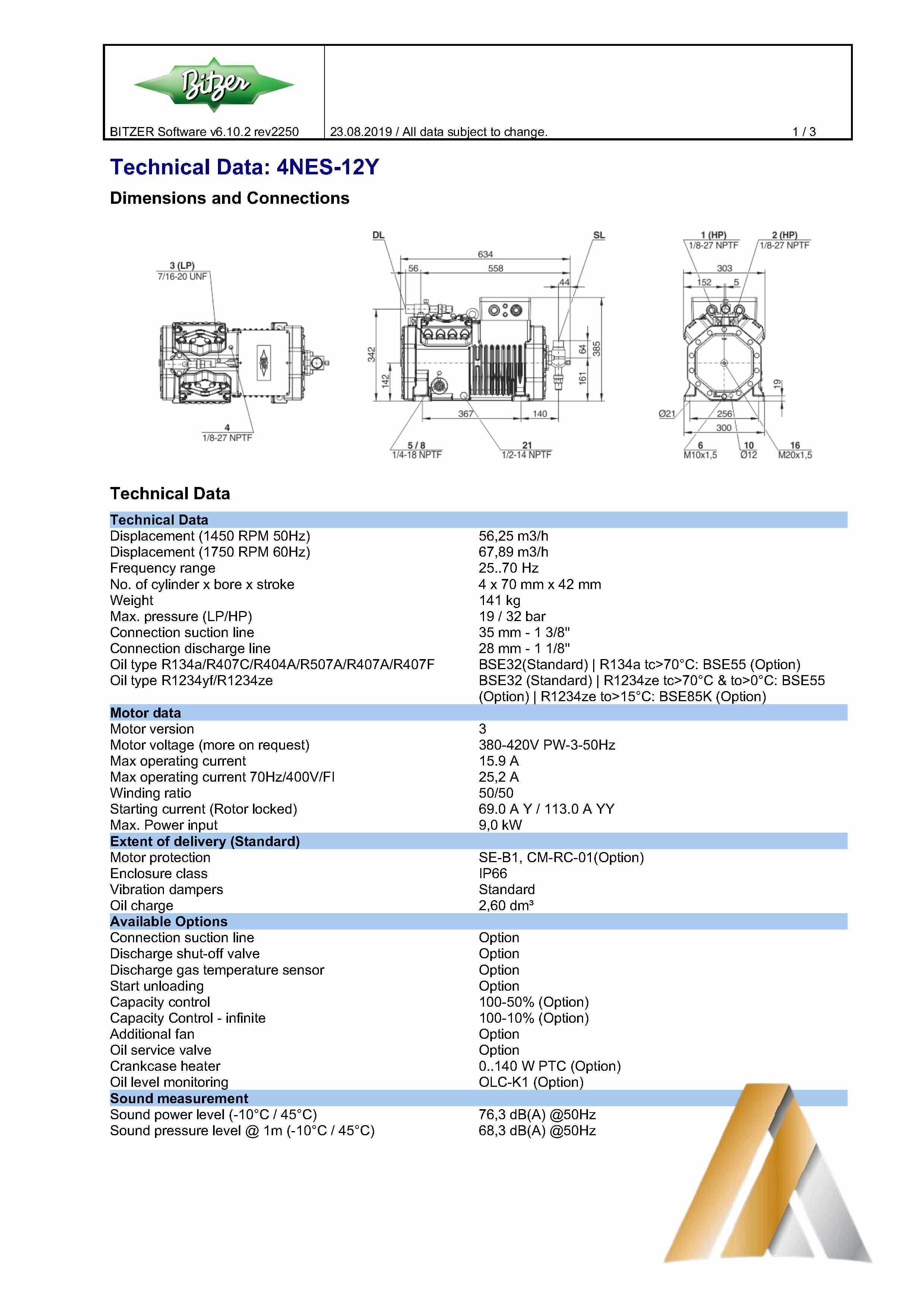 Bitzer 4NES-12Y Compressor Bitzer