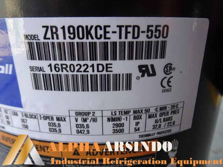 Copeland Scroll Compressor ZR190KCE-TFD-550