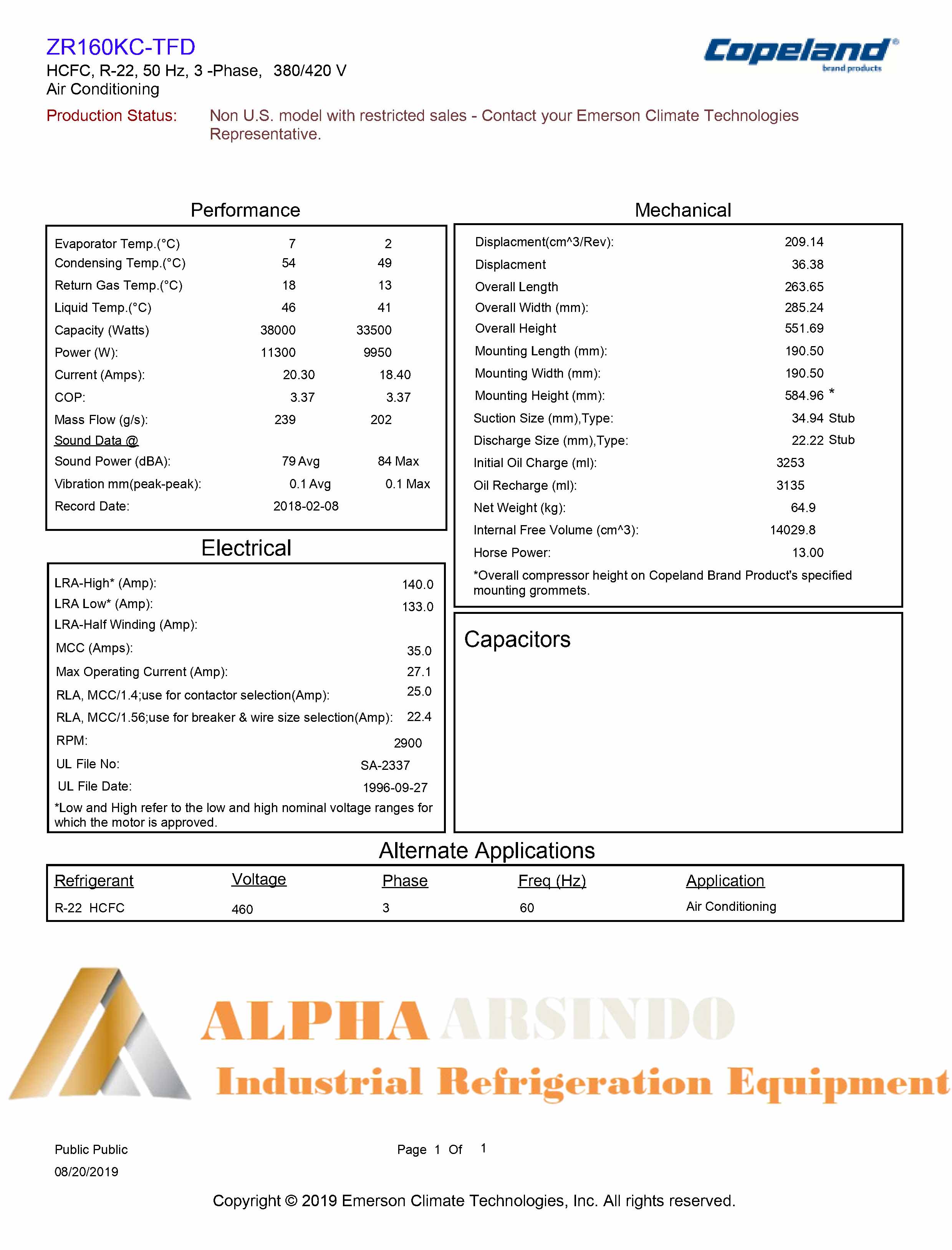 ZR160KC-TFD-425 Compressor