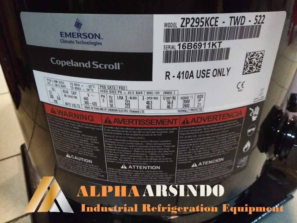 Emerson Copeland Scroll Compressor ZP295KCE-TWD-522