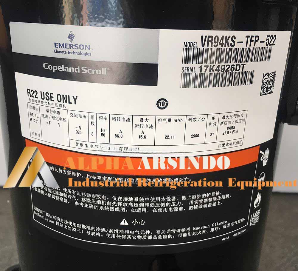 Emerson Copeland Scroll Compressor VR94KS-TFP-522