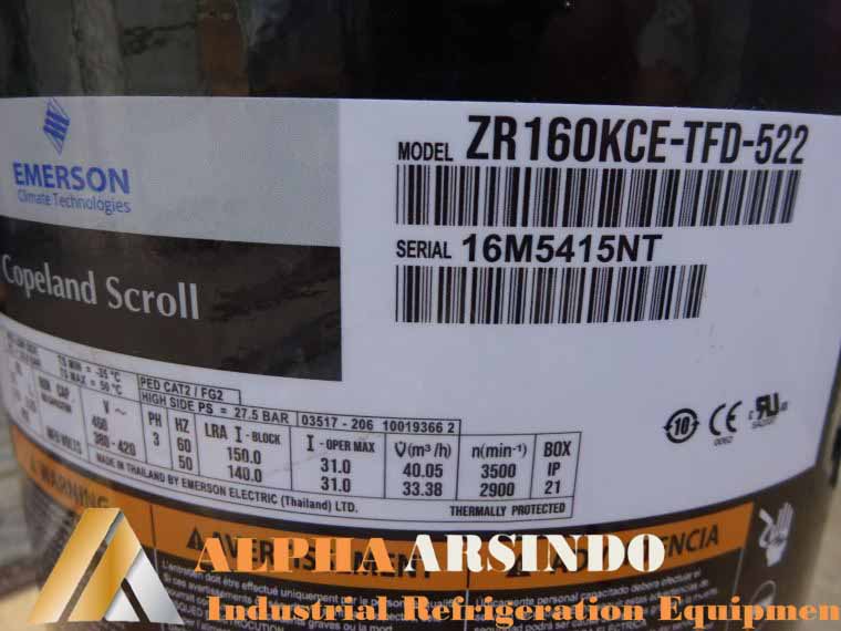 Emerson Copeland Scroll Compressor ZR160KCE-TFD-522