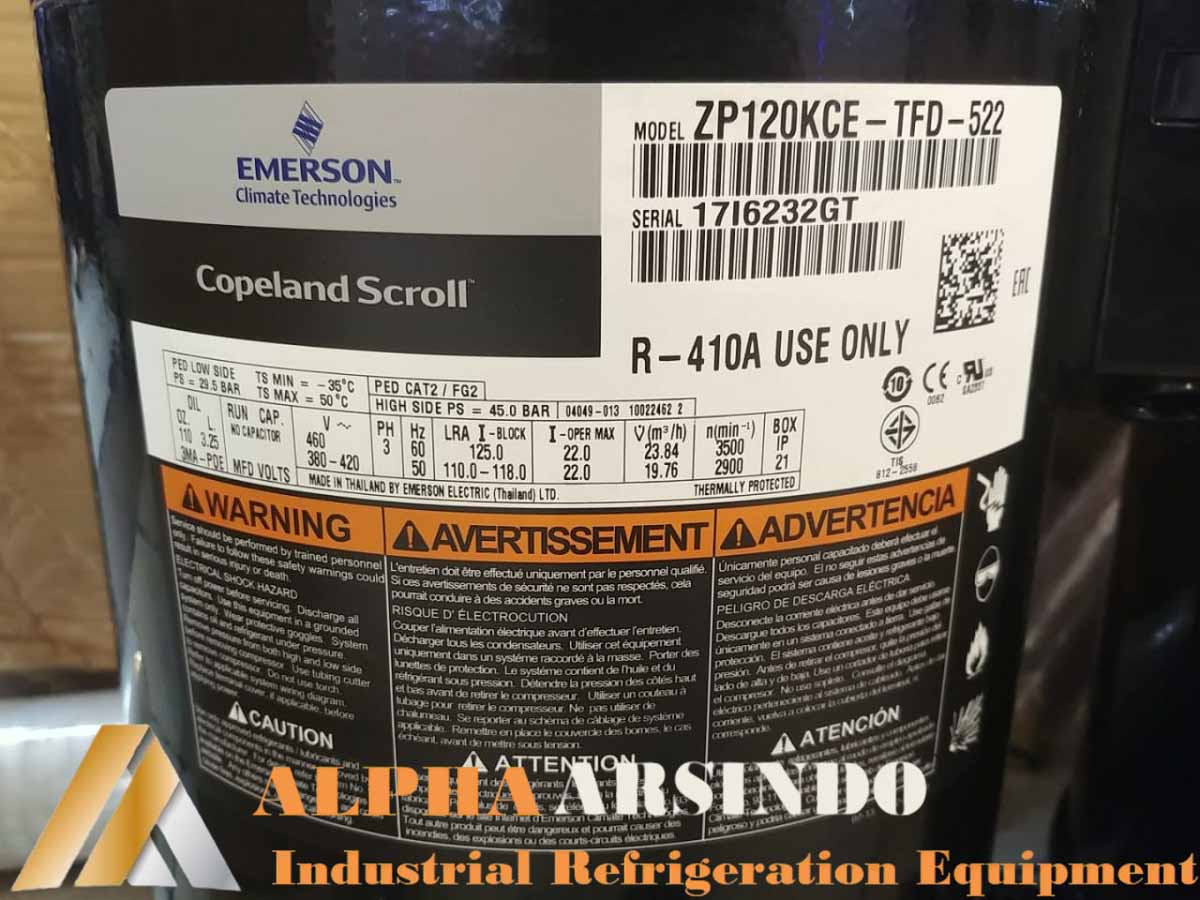 Emerson Copeland Scroll Compressor ZP120KCE-TFD-522