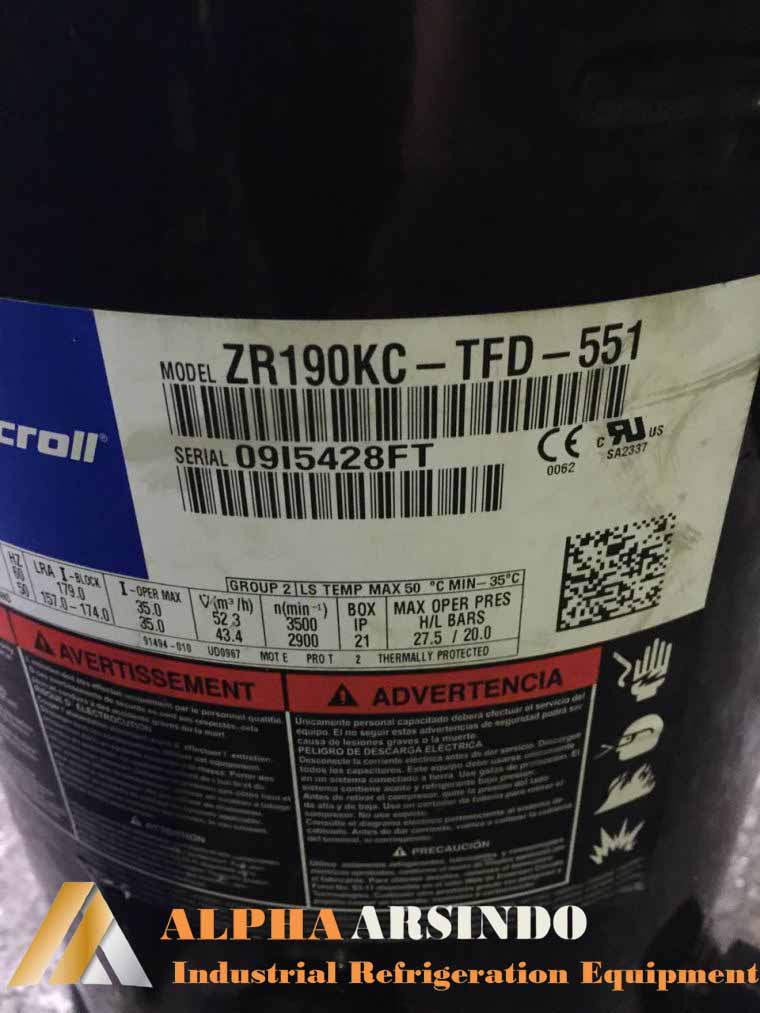 Copeland Scroll Compressor ZR190KC-TFD-551