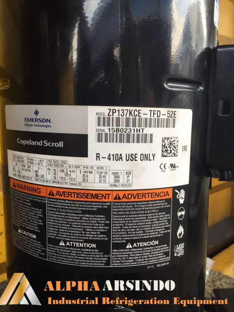 Emerson Copeland Scroll Compressor ZP137KCE-TFD-52E