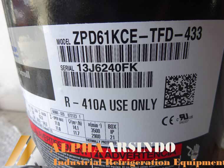 Copeland Scroll Compressor ZPD61KCE-TFD-433