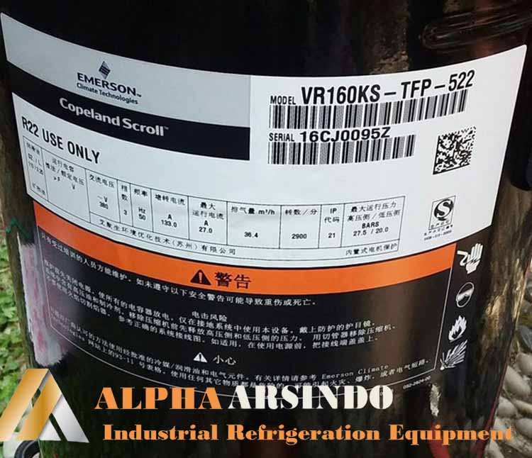 Copeland Scroll Compressor VR160KS-TFP-522