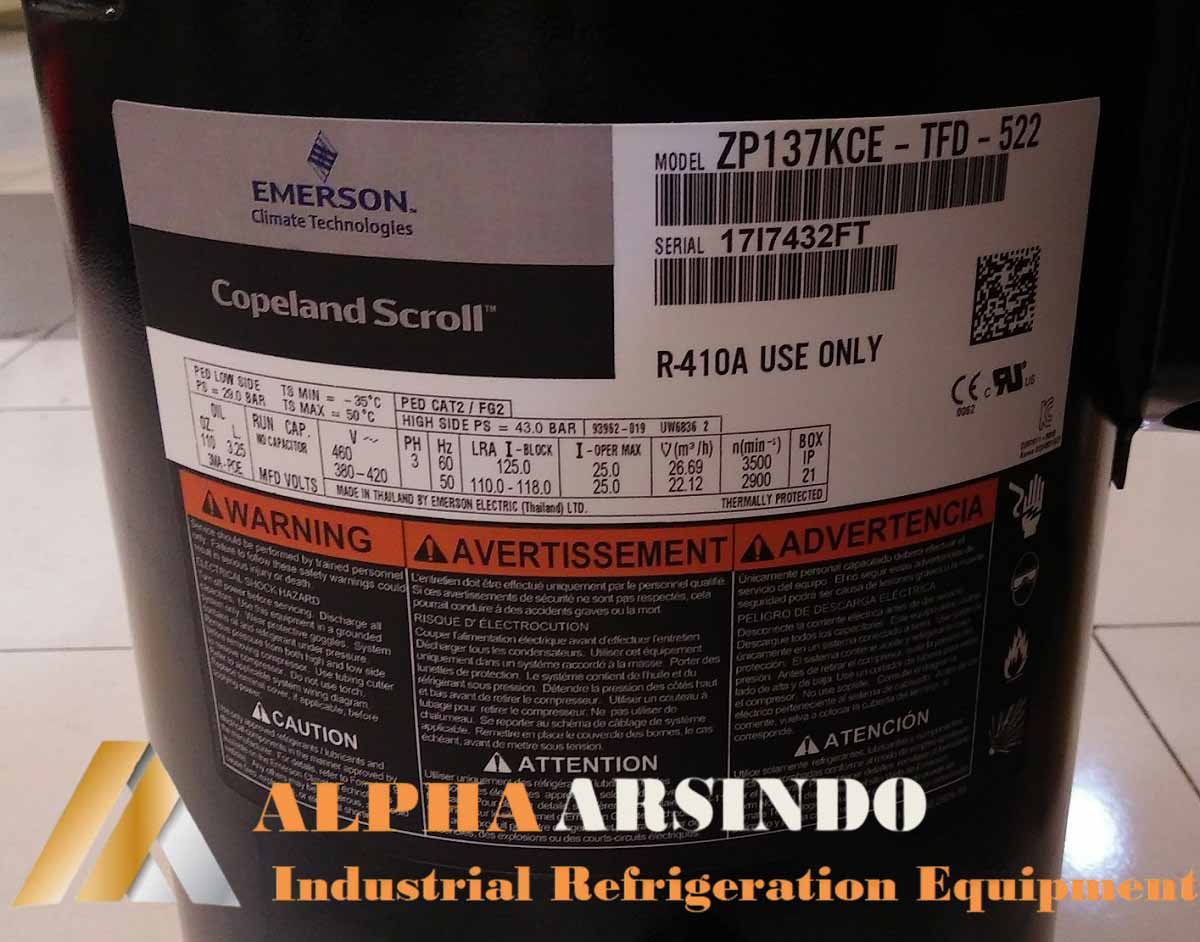 Copeland Scroll Compressor ZP137KCE-TFD-522