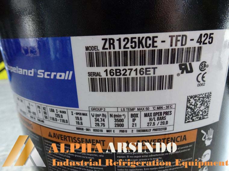 Copeland Scroll ZR125KCE-TFD-425 Compressor