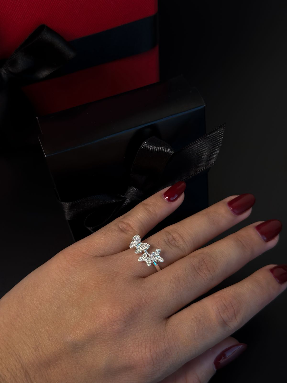 Anel Borboletas- Prata 925