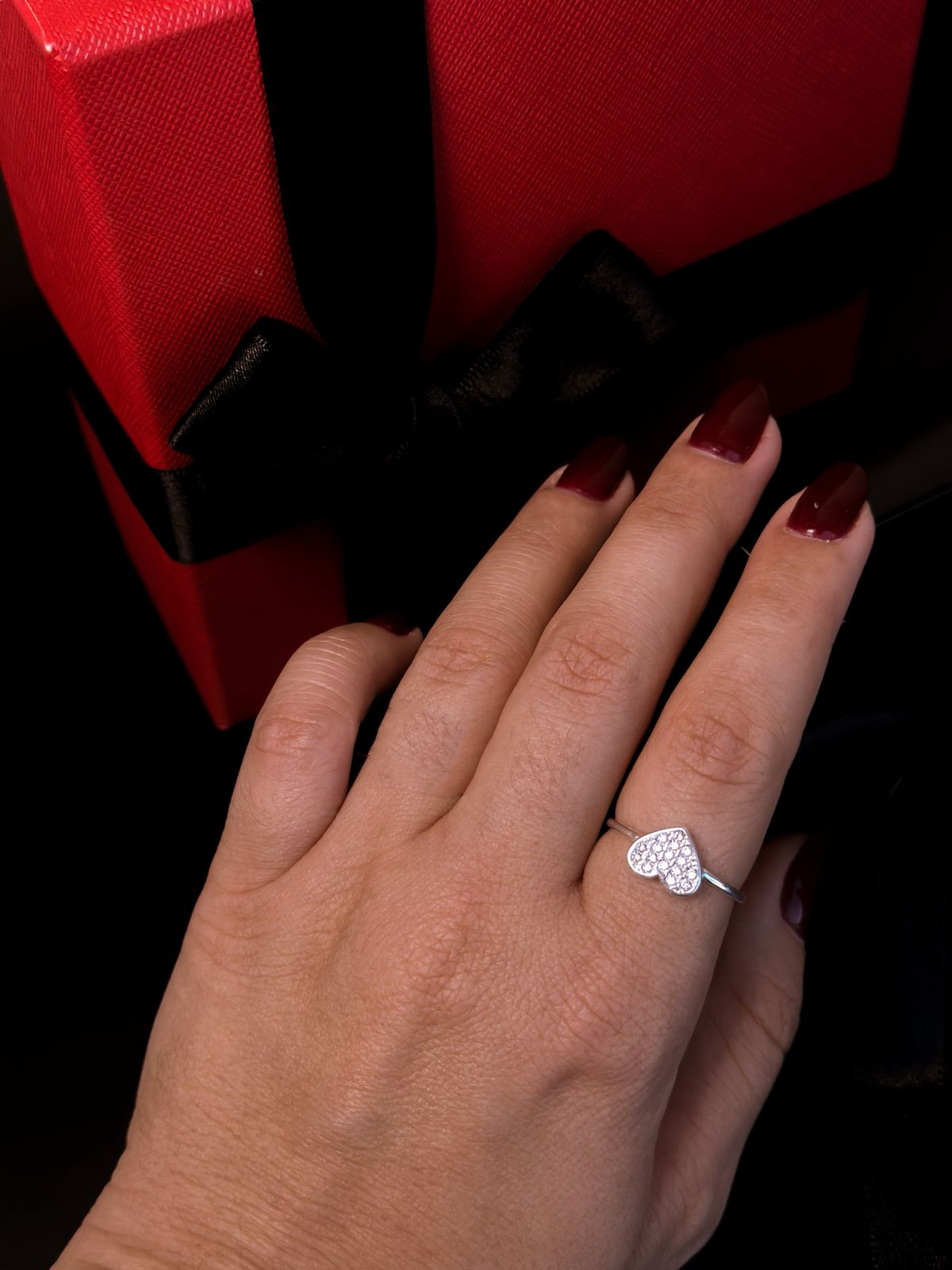 Anel Coração- Prata 925