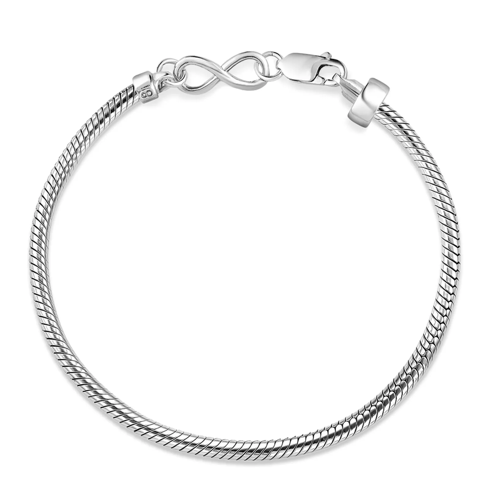 Pulseira de Prata com Símbolo de Infinito