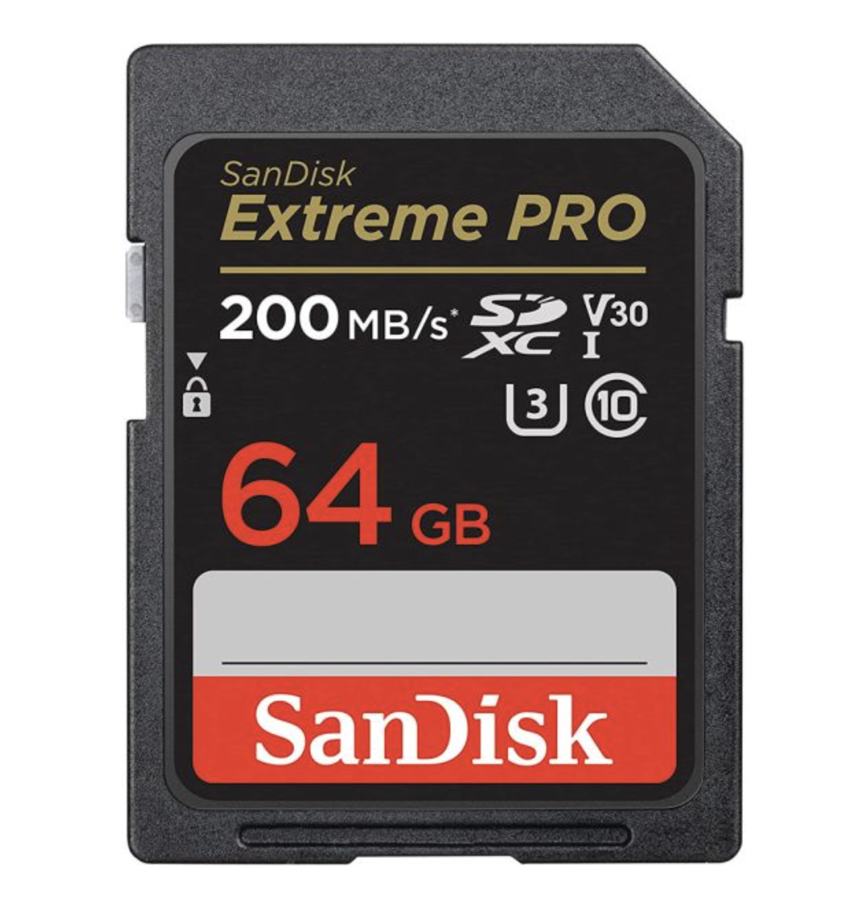 Memória SD Extreme Pro 200-90 MB/s C10 U3 V30 64 GB - SANDISK