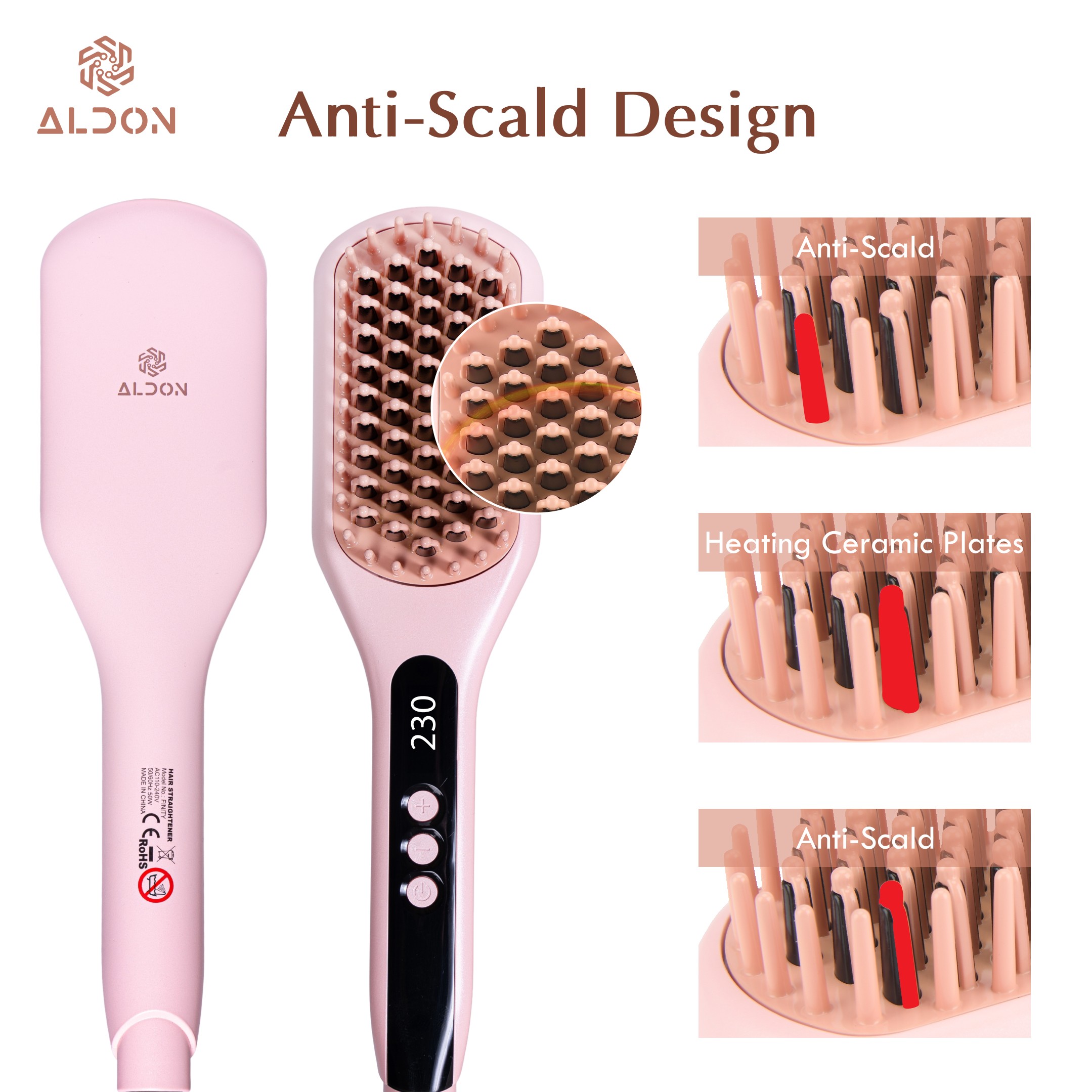 ALDON Hair Straightener Brush