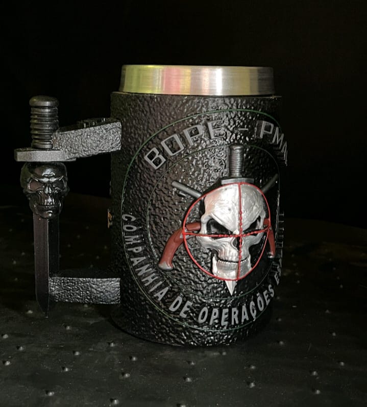 Caneca 3D em resina BOPE AP COE