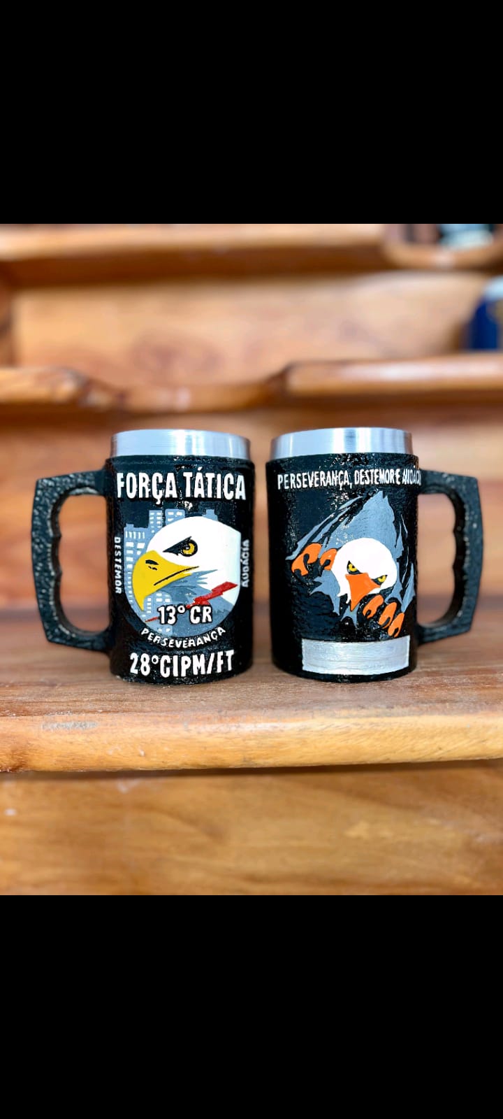 Caneca 3D em resina  FORÇA TÁTICA  28º CPM 13ºCR