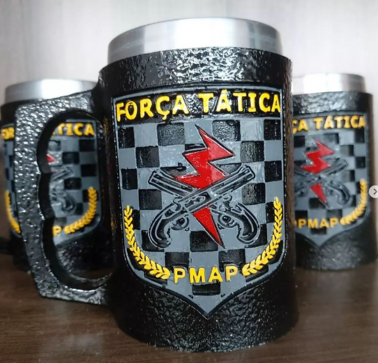Caneca 3D em resina FORÇA TÁTICA PM AP 