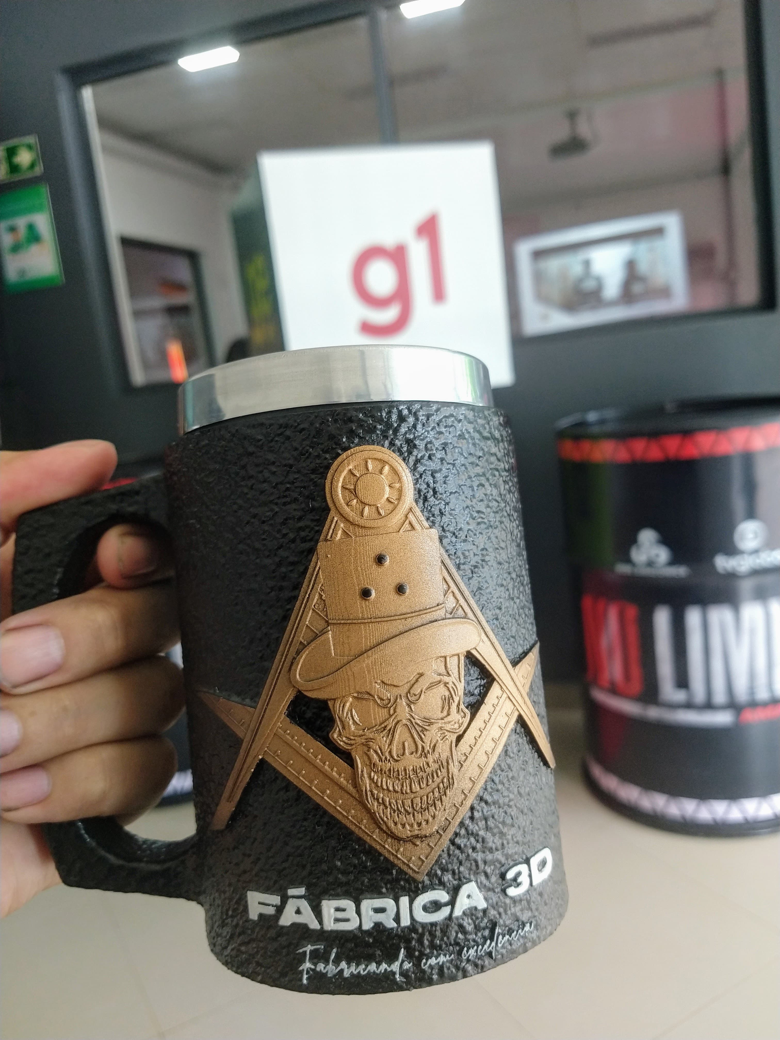 Caneca 3D em resina  Maçonaria